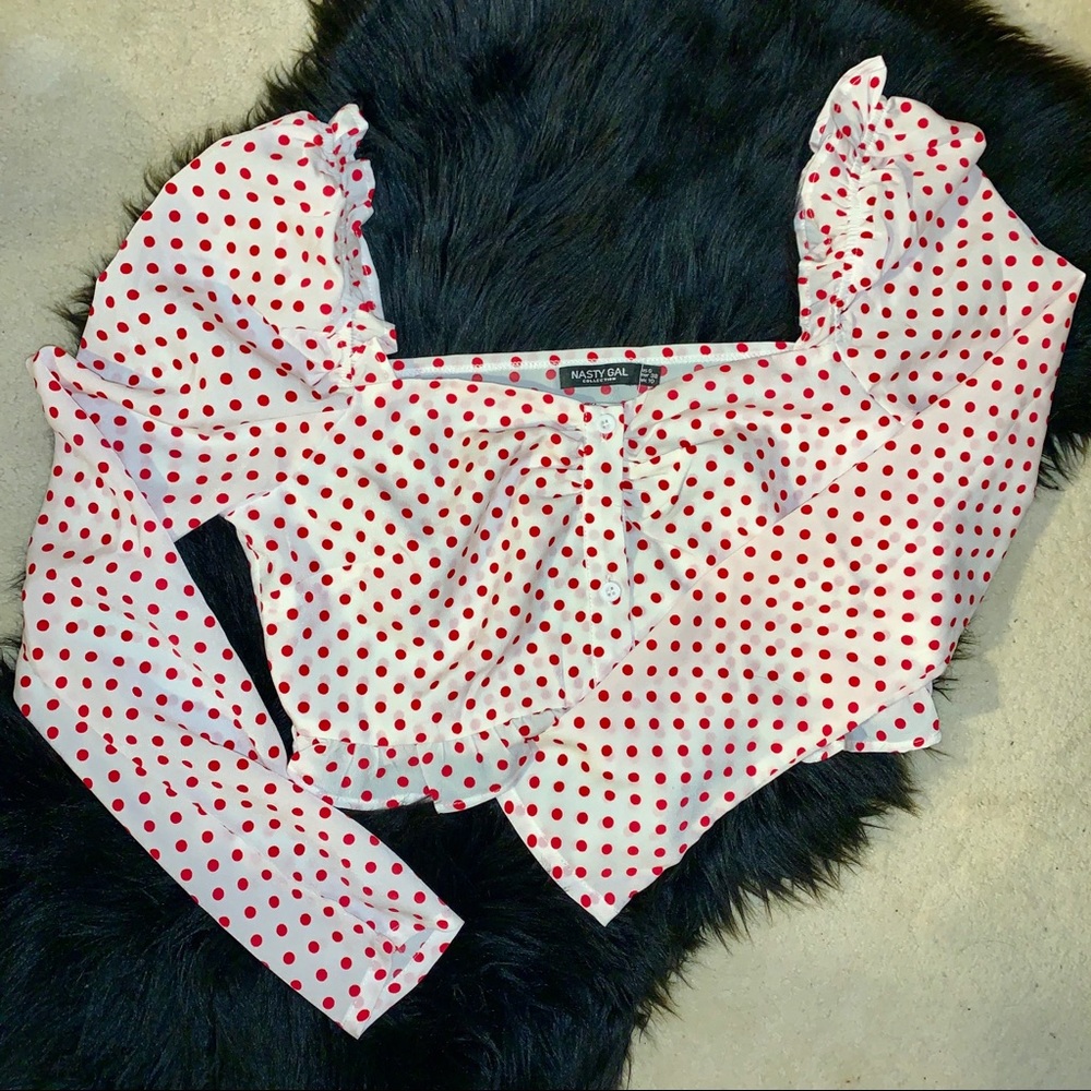 Red Polka Dot Crop Top (Nasty Gal)